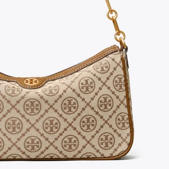 NWT Tory Burch T Monogram Studio Shoulder Crossbody Bag Hazelnut Brown 85137 - Picture 5 of 7